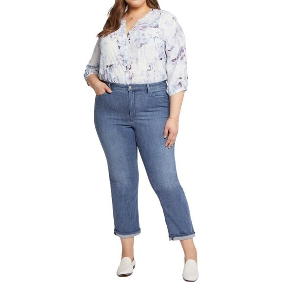 NYDJ Windham Straight Leg High Waist Cropped Jeans - Picture 1 of 7